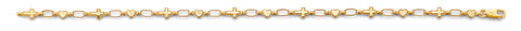 14K Yellow Gold Heart And Cross Bracelet