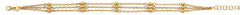14K Yellow Gold 3 Line Link Ball Bracelet