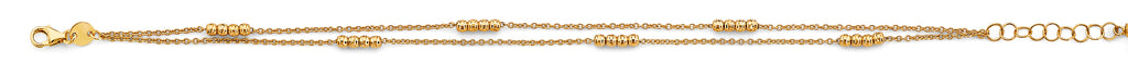 14K Yellow Gold 2 Line Ball Bracelet