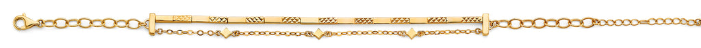 14K Yellow Gold 2 Line Bracelet