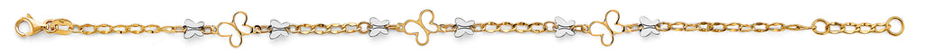 14K Two Tone Gold Butterfly Bracelet