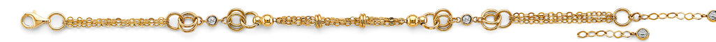 14K Yellow Gold Light Ball And Link Bracelet