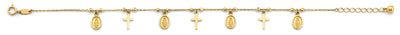 14K Yellow Gold Religious Charm Bracelet