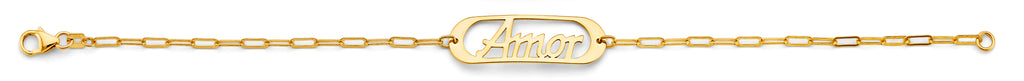 14K Yellow Gold Amor Center ID Bracelet