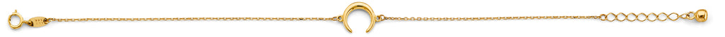 14K Yellow Gold Crescent Moon Center Light Bracelet