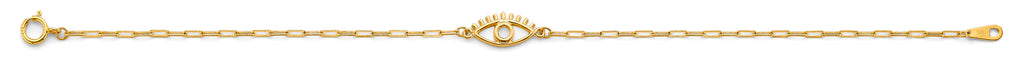 14K Yellow Gold Evil Eye Center Light Bracelet