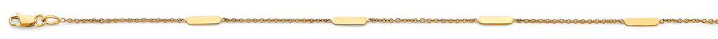 14K Yellow Gold Light Bar Anklet