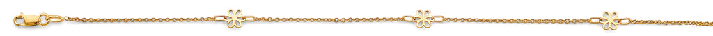 14K Yellow Gold Light Flower Anklet