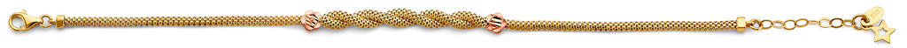 14K Two Tone Twisted Bracelet