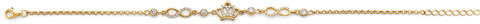 14K Yellow Gold Crown And Infiniti CZ Bracelet