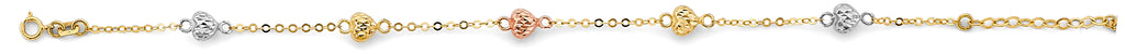 14K Tri Color DC Heart Bracelet