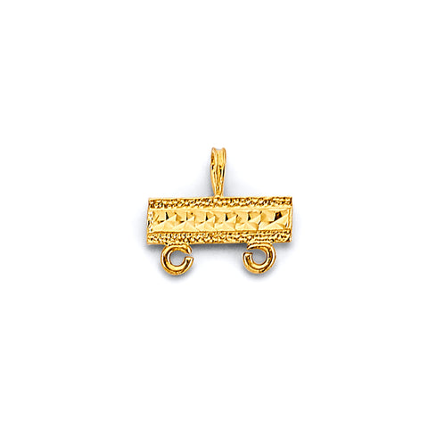 14K Yellow Gold DC Bar Top Charm