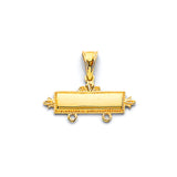 14K Yellow Gold Polished Rectangular Bar Top Charm