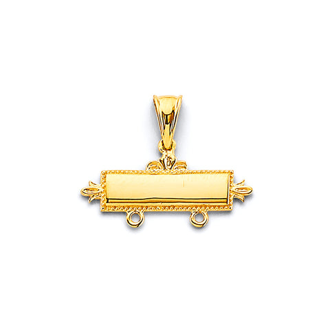 14K Yellow Gold Polished Rectangular Bar Top Charm