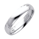 14K White Gold 4mm Comfort Fit Wedding Band