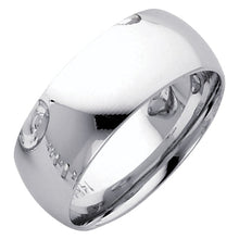 Load image into Gallery viewer, 14K White Gold 8mm Comfort Fit Wedding Band