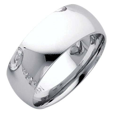 14K White Gold 8mm Comfort Fit Wedding Band