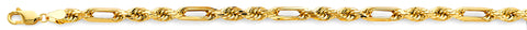 14K Yellow Gold 5mm Hollow Figaro Rope Chain