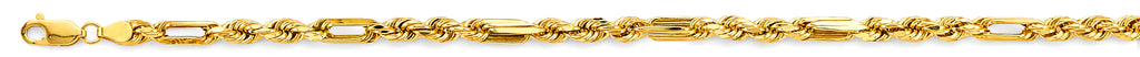 14K Yellow Gold 4mm Hollow Figaro Rope Chain