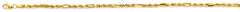 14K Yellow Gold 3mm Hollow Figaro Rope Chain