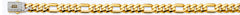 14K Two Tone Gold 8.0mm Monaco Figaro 3+1 With CZ Lock Chain