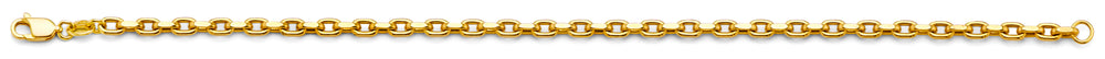 14K Yellow Gold 2.7mm Hollow Flated Rolo Chain