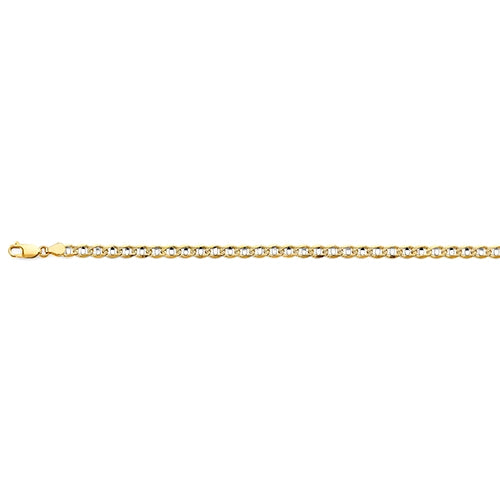 14K Two Tone Gold Light 5.3mm Mariner Chain