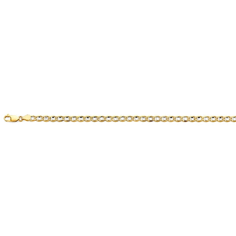 14K Two Tone Gold Light 5.3mm Mariner Chain