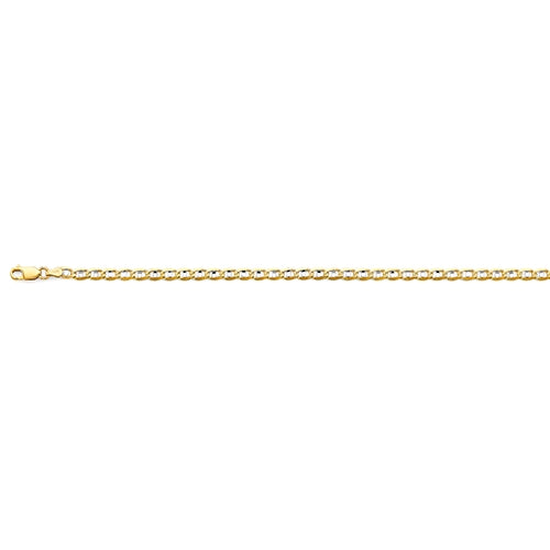 14K Two Tone Gold Light 4.2mm Mariner Chain