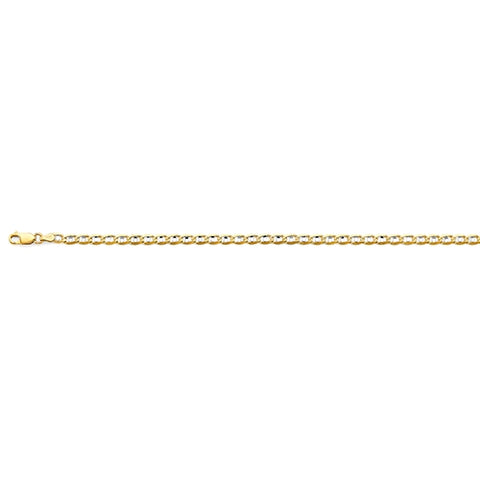 14K Two Tone Gold Light 4.2mm Mariner Chain