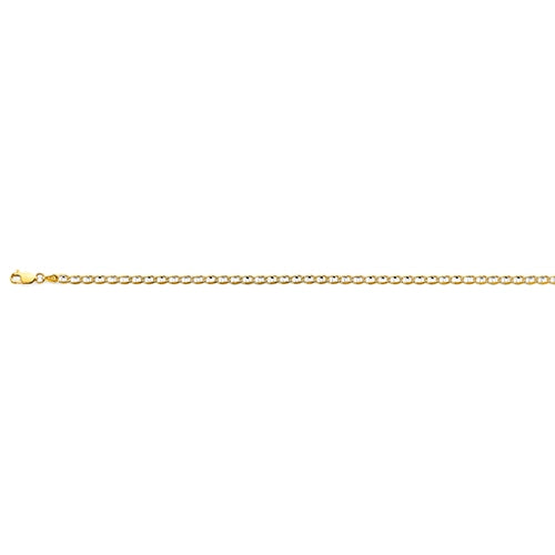 14K Two Tone Gold Light 3.5mm Mariner Chain