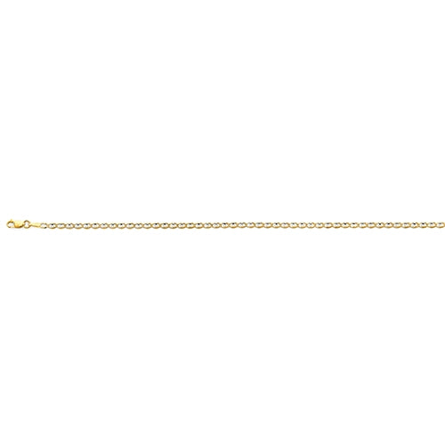 14K Two Tone Gold Light 2.9mm Mariner Chain