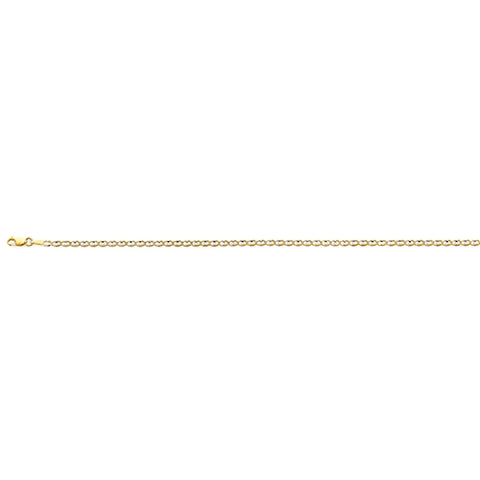 14K Two Tone Gold Light 2.9mm Mariner Chain