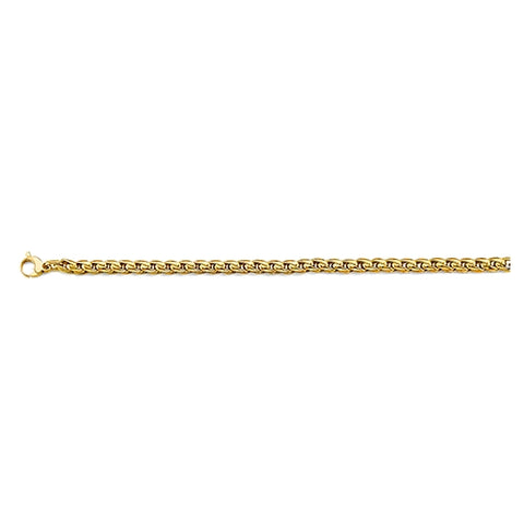 14K Yellow Gold 5.0mm Hollow Roundish Franco Chain