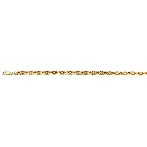 14K Yellow Gold 5.2mm Hollow Oval Rolo Chain