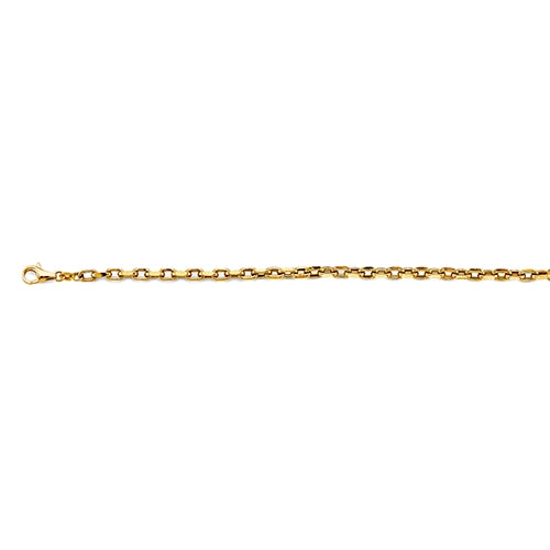 14K Yellow Gold 4.1mm Hollow Oval Rolo Chain