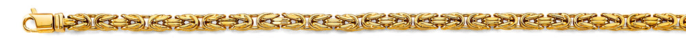 14K Yellow Gold 4.4mm Hollow Round Byzantine Chain