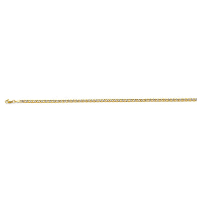 14K Two Tone Gold 3.4mm Hollow Mariner WP Chain