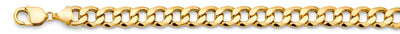 14K Yellow Gold 10.9mm Hollow Bevelled Curb Chain