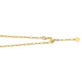 14K Yellow Gold 2mm Adjustable Paper Clip Chain