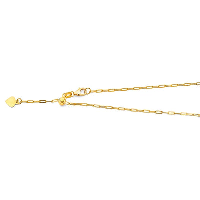 14K Yellow Gold 1.5mm Adjustable Paper Clip Chain