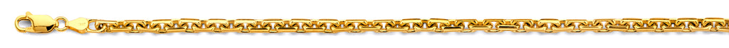 14K Yellow Gold 3.5mm Solid DC Cable Chain