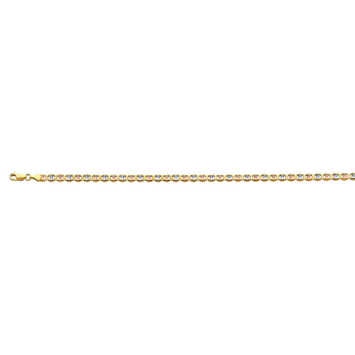 14K Tri Color Gold 4.3mm Flat Mariner Star DC Chain