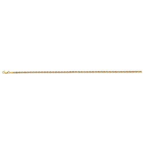 14K Tri Color Gold 2.3mm Flat Valentino Star DC Chain