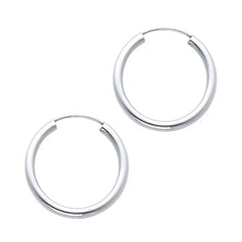 Load image into Gallery viewer, 14K White Gold 2mm Hoop Earrings