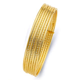 14K Yellow Gold 7Days Hollow Bangle