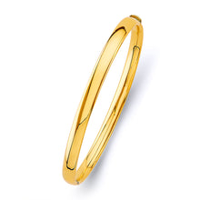 Load image into Gallery viewer, 14K Yellow Gold 5mm Plain Hollow Oval Bangle