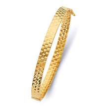 Load image into Gallery viewer, 14K Yellow Gold Square Hollow Oval Bangle