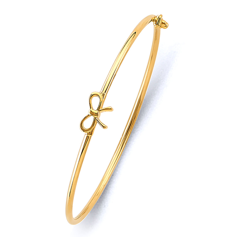 14K Yellow Gold Baby Flexible Bangle With Ribbon