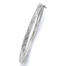 Load image into Gallery viewer, 14K White Gold 5mm Crystal DC Flexible Bangle